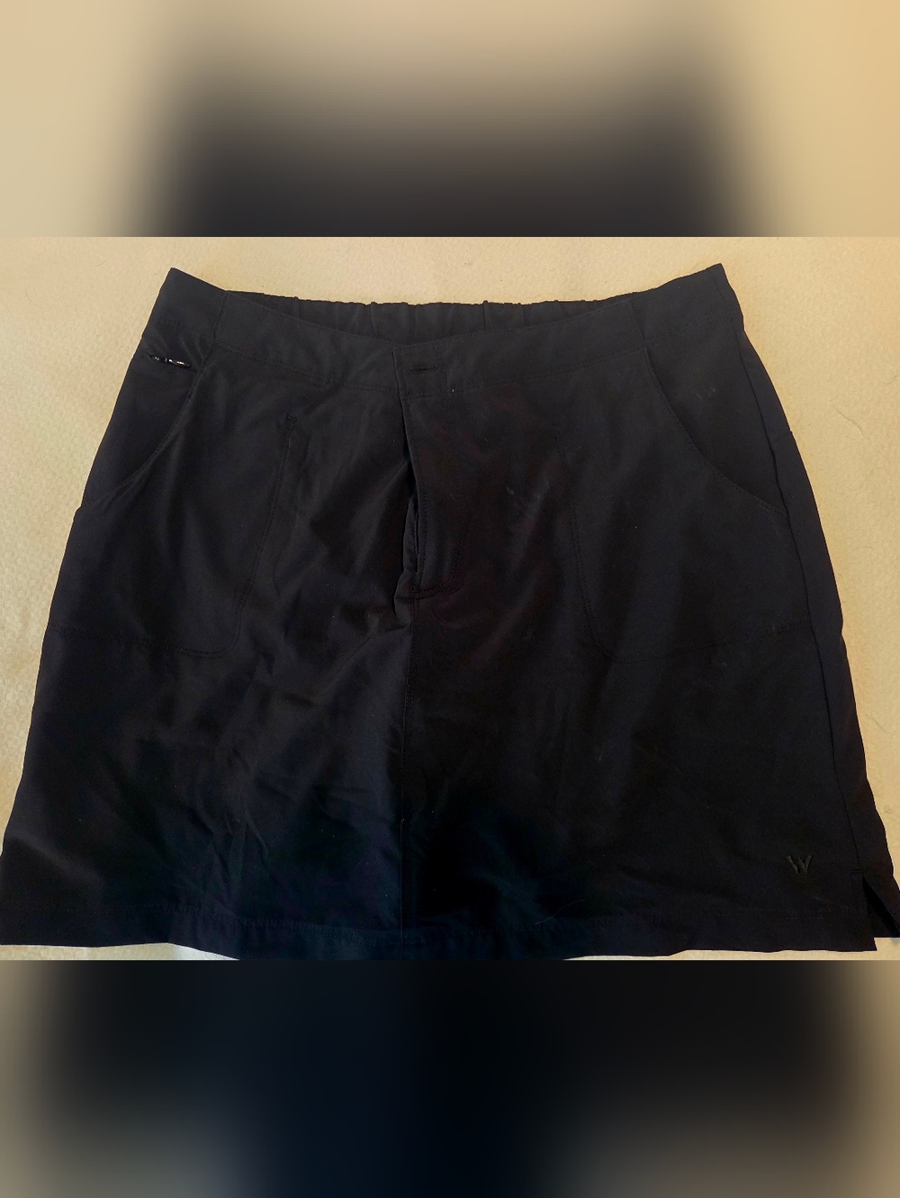 White Sierra Black Skirt with Front Pockets